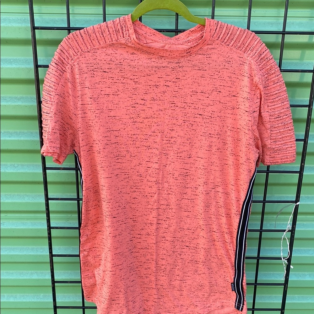 Coral Textured Short Sleeve Shirt
